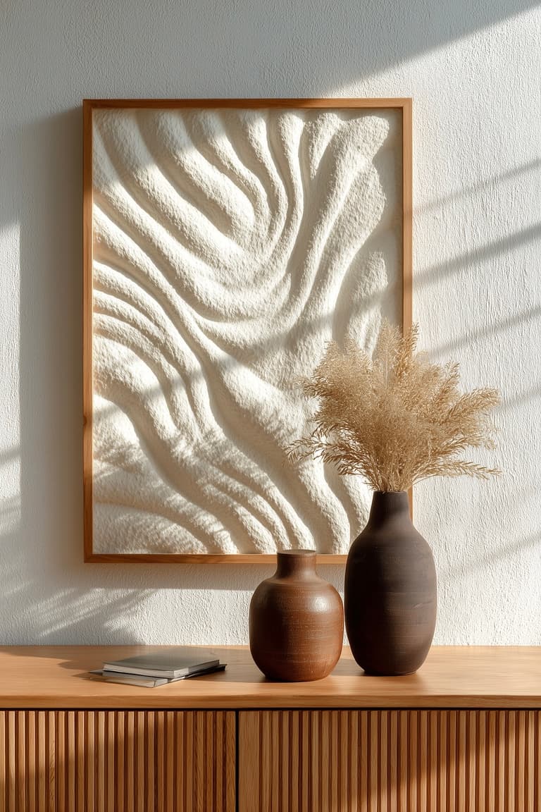 cadre mural sable relief décoration bord mer