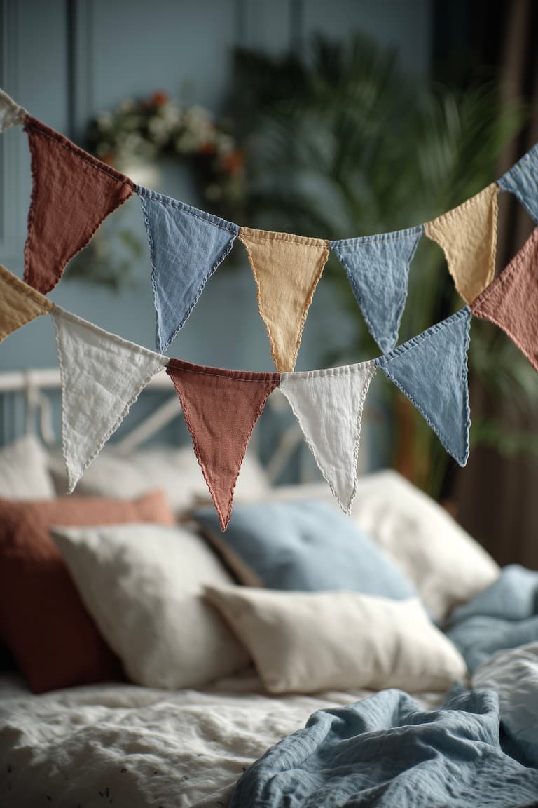 diy déco rapide guirlande fanion chambre