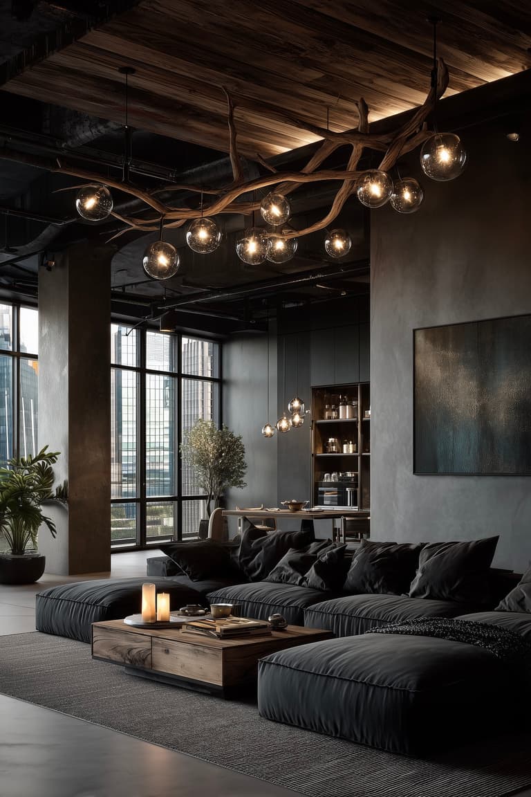 loft chalet contemporain luminaire chandelier moderne
