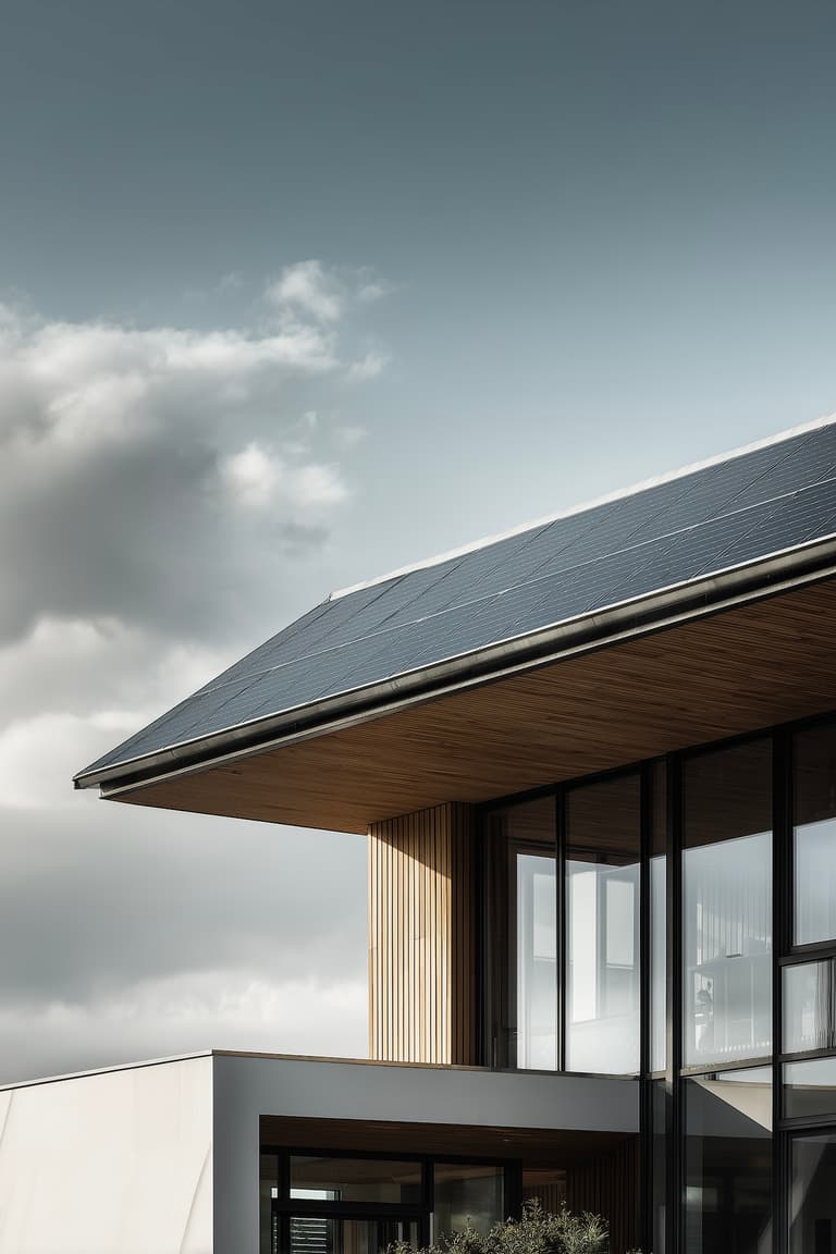 maison contemporaine panneaux solaires intégrés architecture