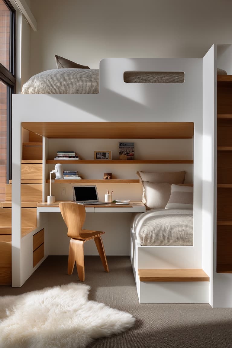 meuble ado multifonction bibliothèque couchage bureau