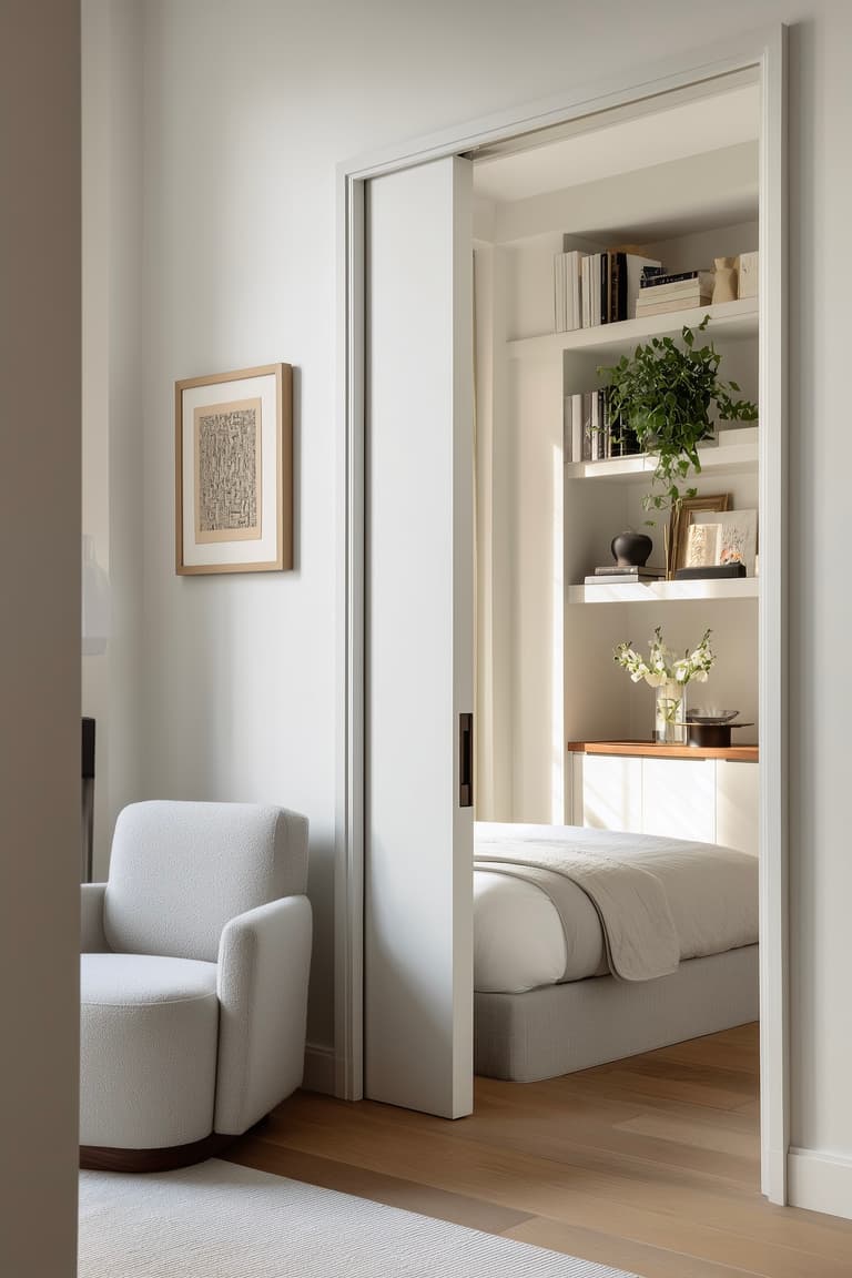 porte coulissante dans mur gain place installation