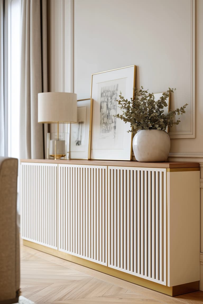 astuce décoratrice architecte pour masquer chauffage moche diy
