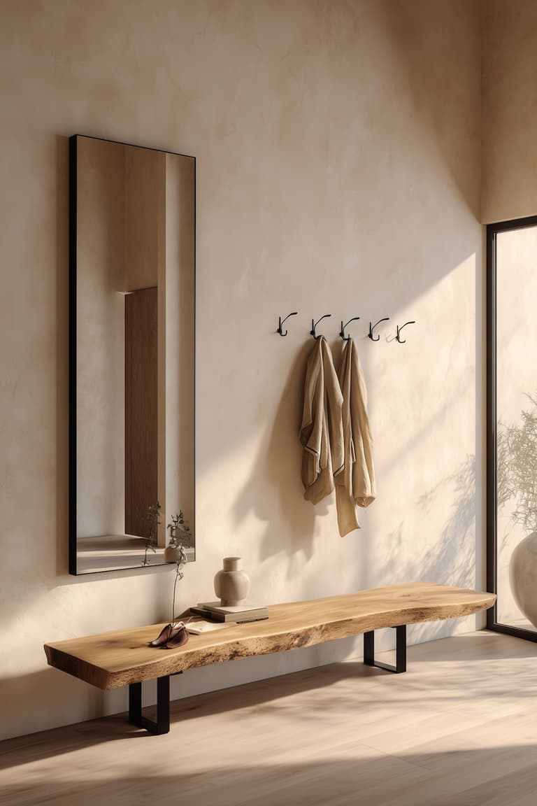 Banc entrée diy tronc bois massif design minimaliste