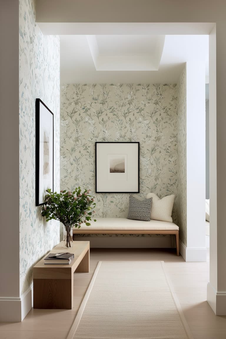 couloir banc danois bois brut décoration nature slow life