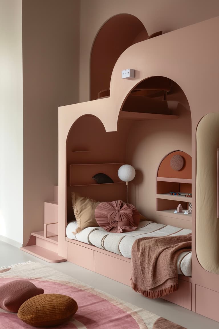 meubles modulables pour lit enfant fille cabane bibliothèque intégrée