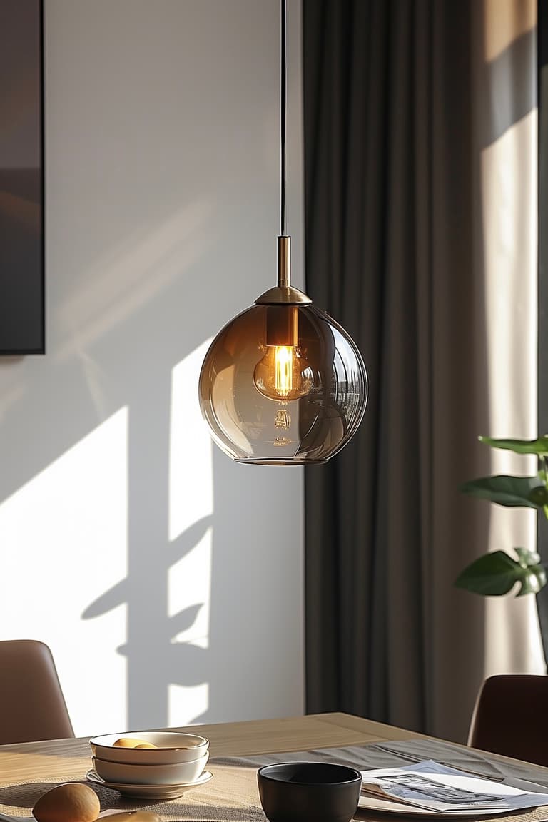 suspension globe verre fumé contemporain DIY facile