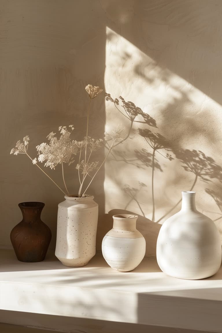 collection vases céramique étagère scandinave