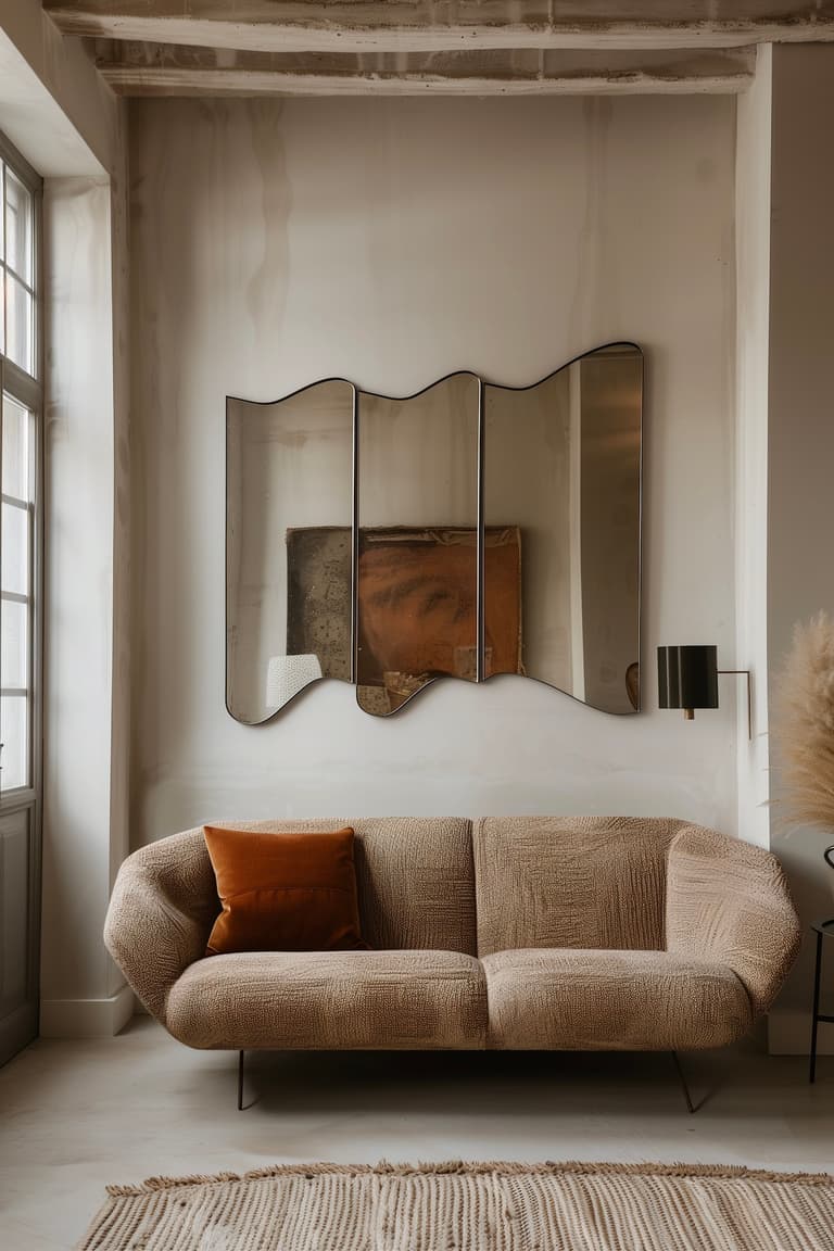 détourner vieux miroir de barbier ondulé