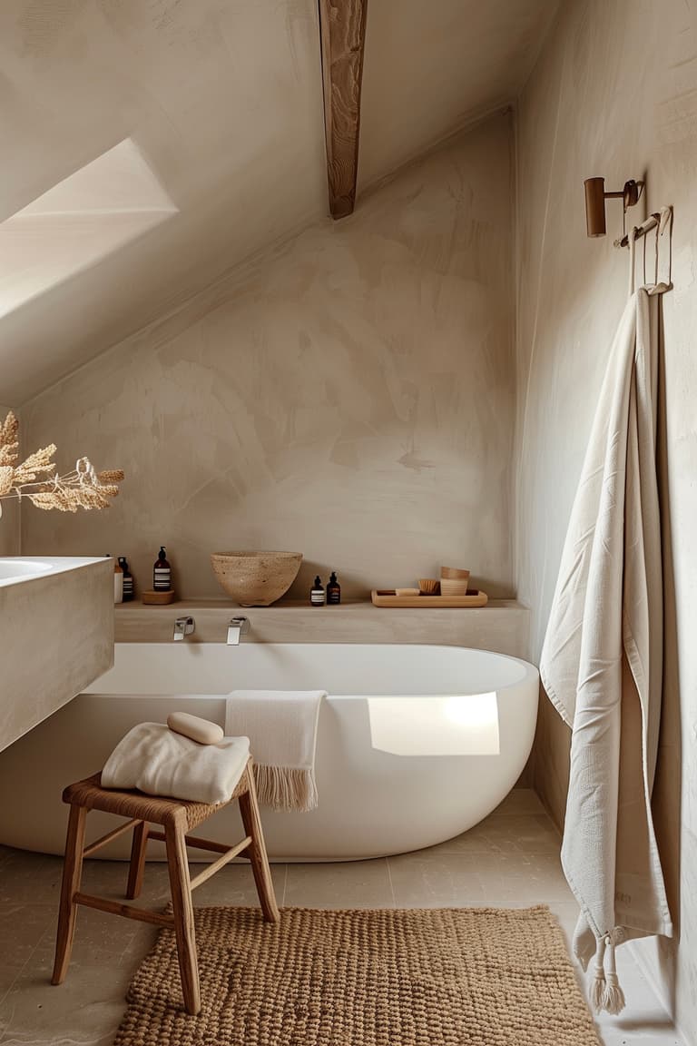relooker petite salle de bains sous toit pente