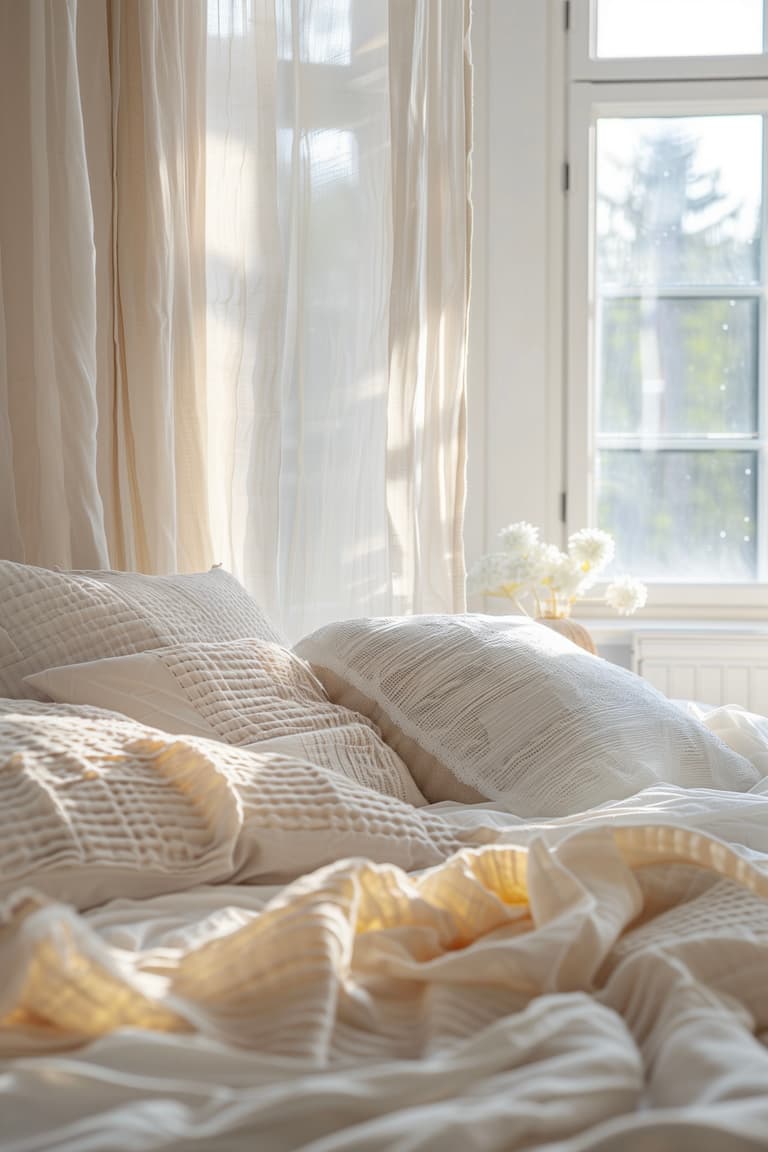 apporter texture chambre plaid rideaux occultants voilages gaze coton