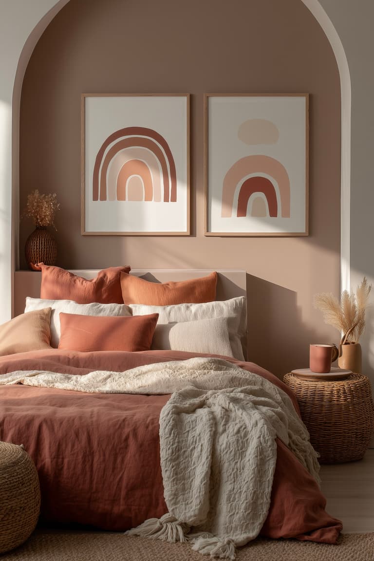chambre enfant terracotta arc-en-ciel déco chic moderne