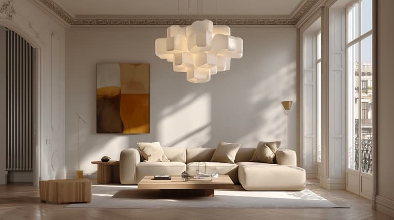 lustre luminaires design contemporain salon haussmannien petit budget moderne