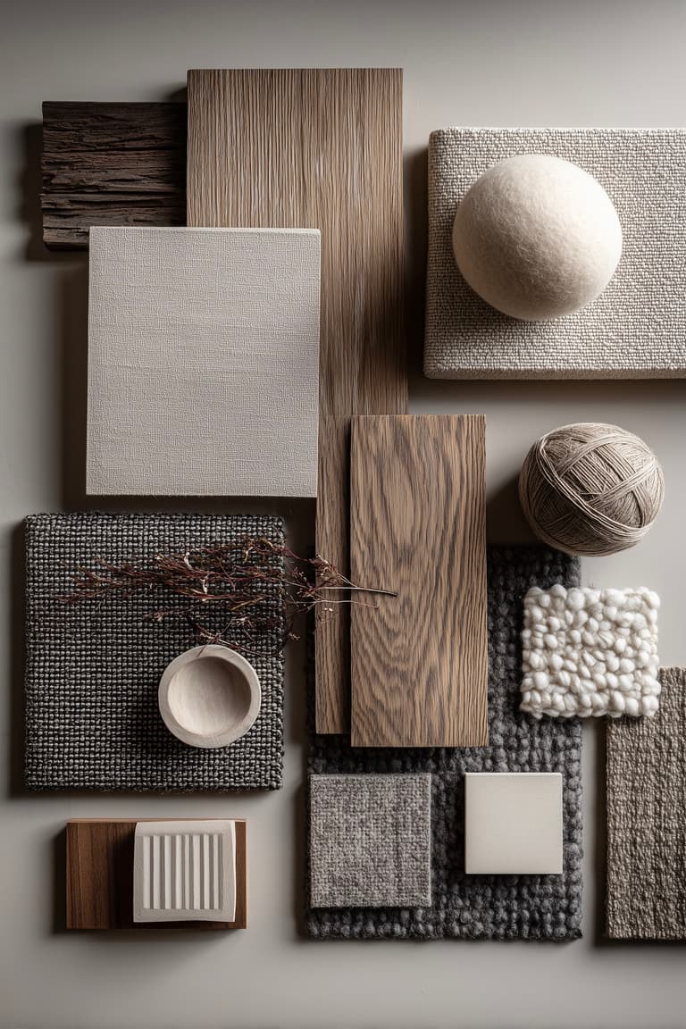 matériaux naturels clairs bois lin décoration intérieure
