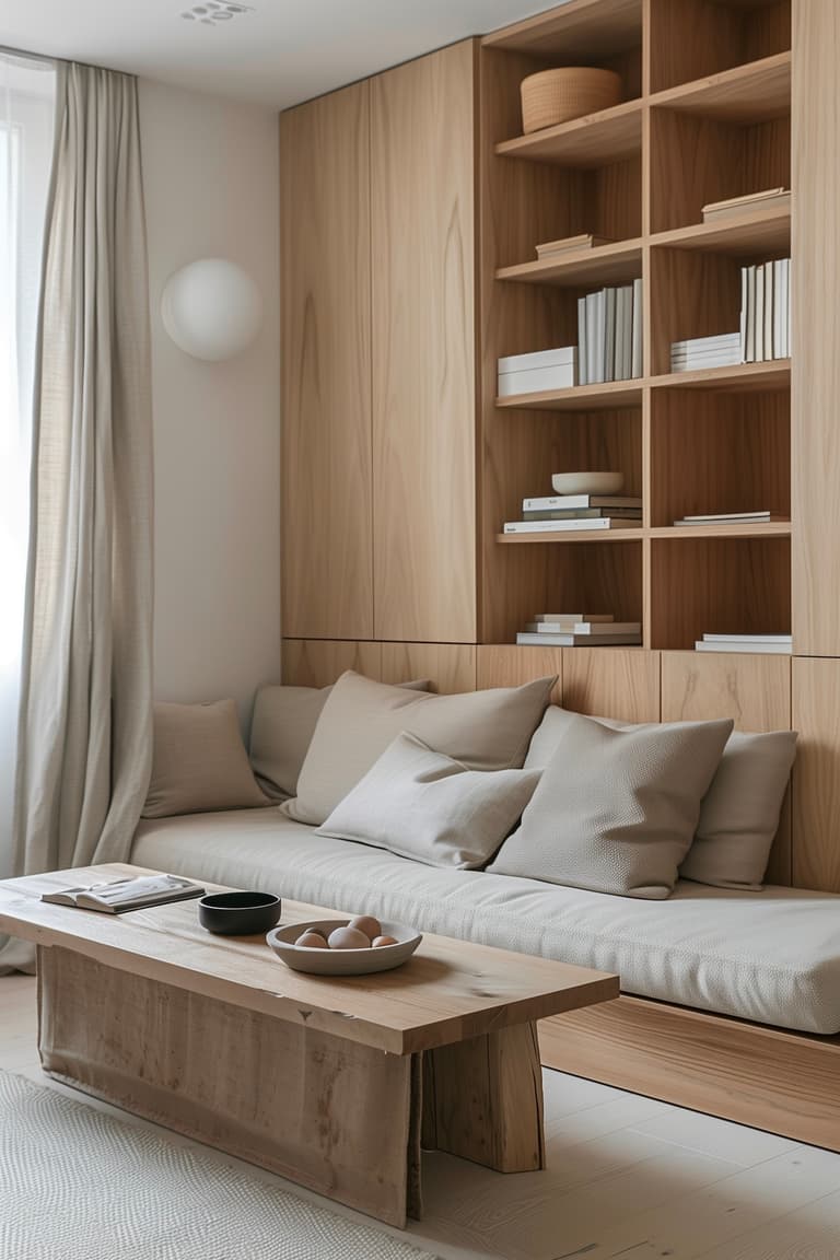 mobilier multifonction petit espace rangement bois