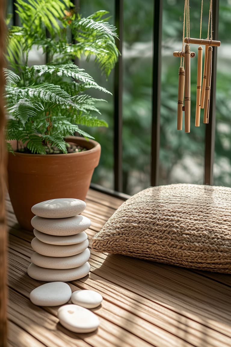 déco petit balcon style zen détails matériaux accessoires