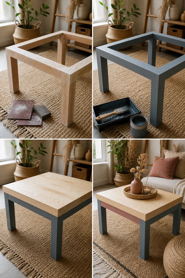 Étapes de customisation d’une table Lack en table basse bohème