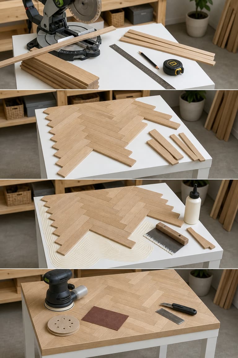 Étapes pour recouvrir une table Lack de lattes de parquet