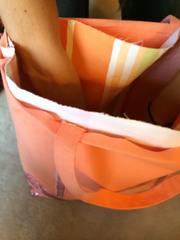 coudre doublure avec sac cabas plage à rangement patron gratuit