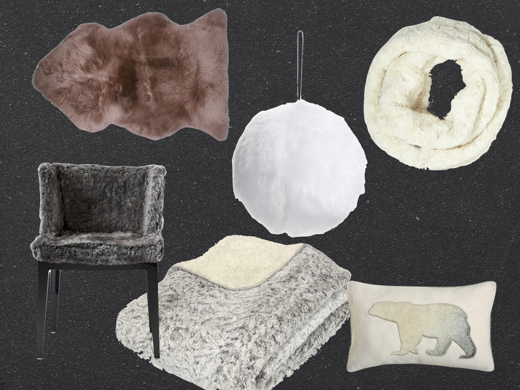 Deco fausse fourrure plaid