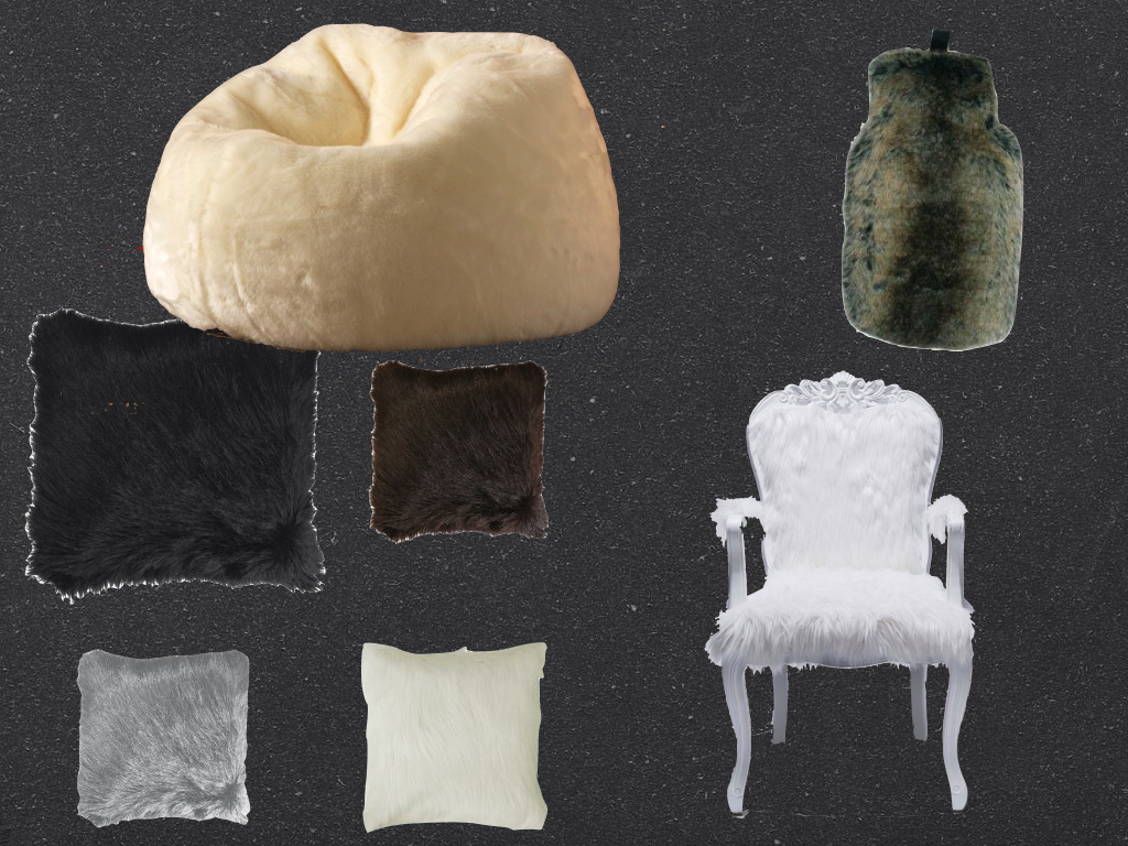 Decoration fausse fourrure plaid fauteuil chaise