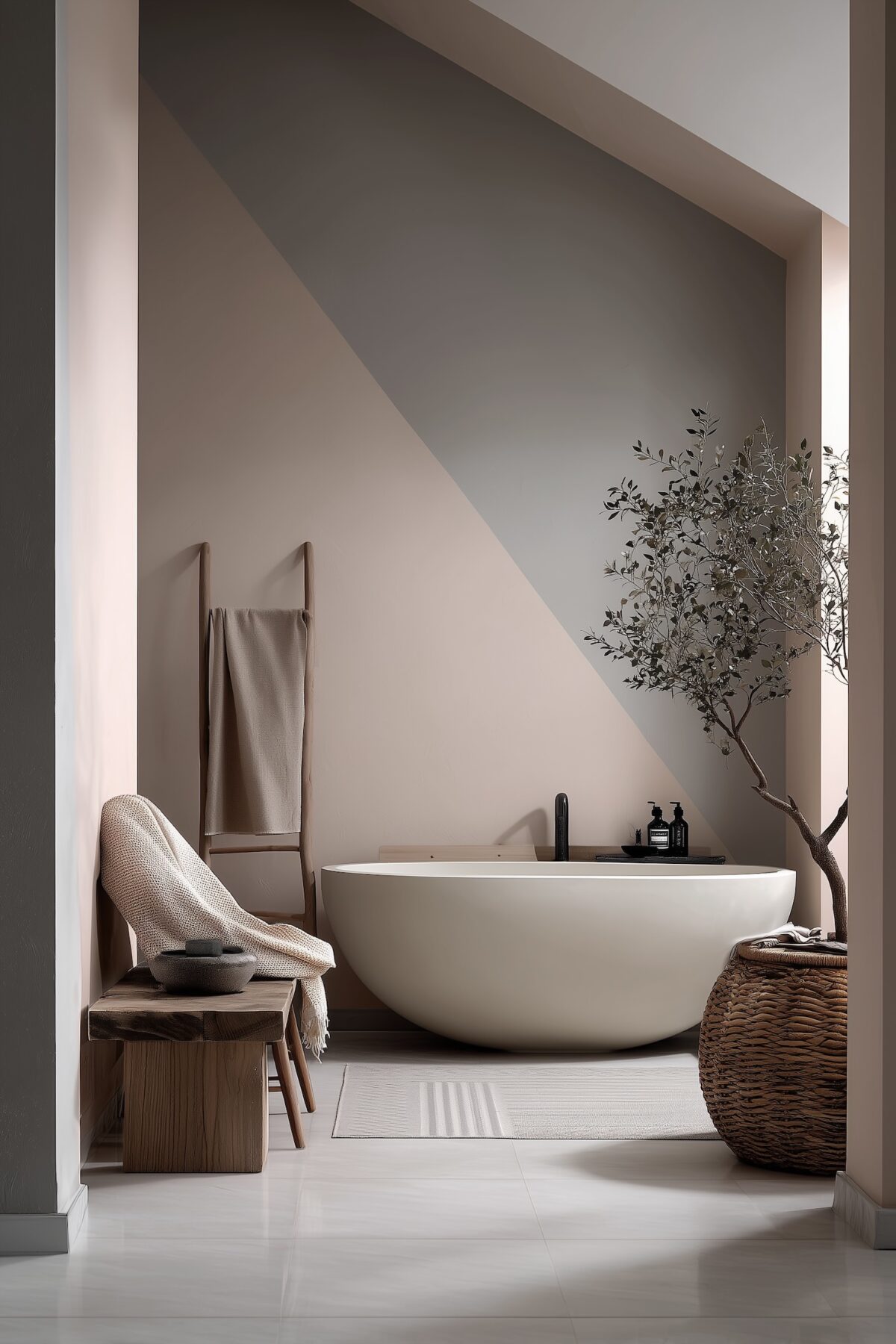 ambiance minimaliste peinture mate salle de bain