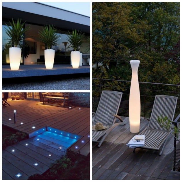 luminaire extérieur jardin solaires lampes élégantes terrasse