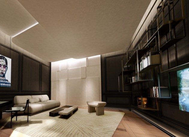 Le salon d'étude des frères Bismut. Un espace multifonctions pour répondre aux intérieurs de plus en plus petits.