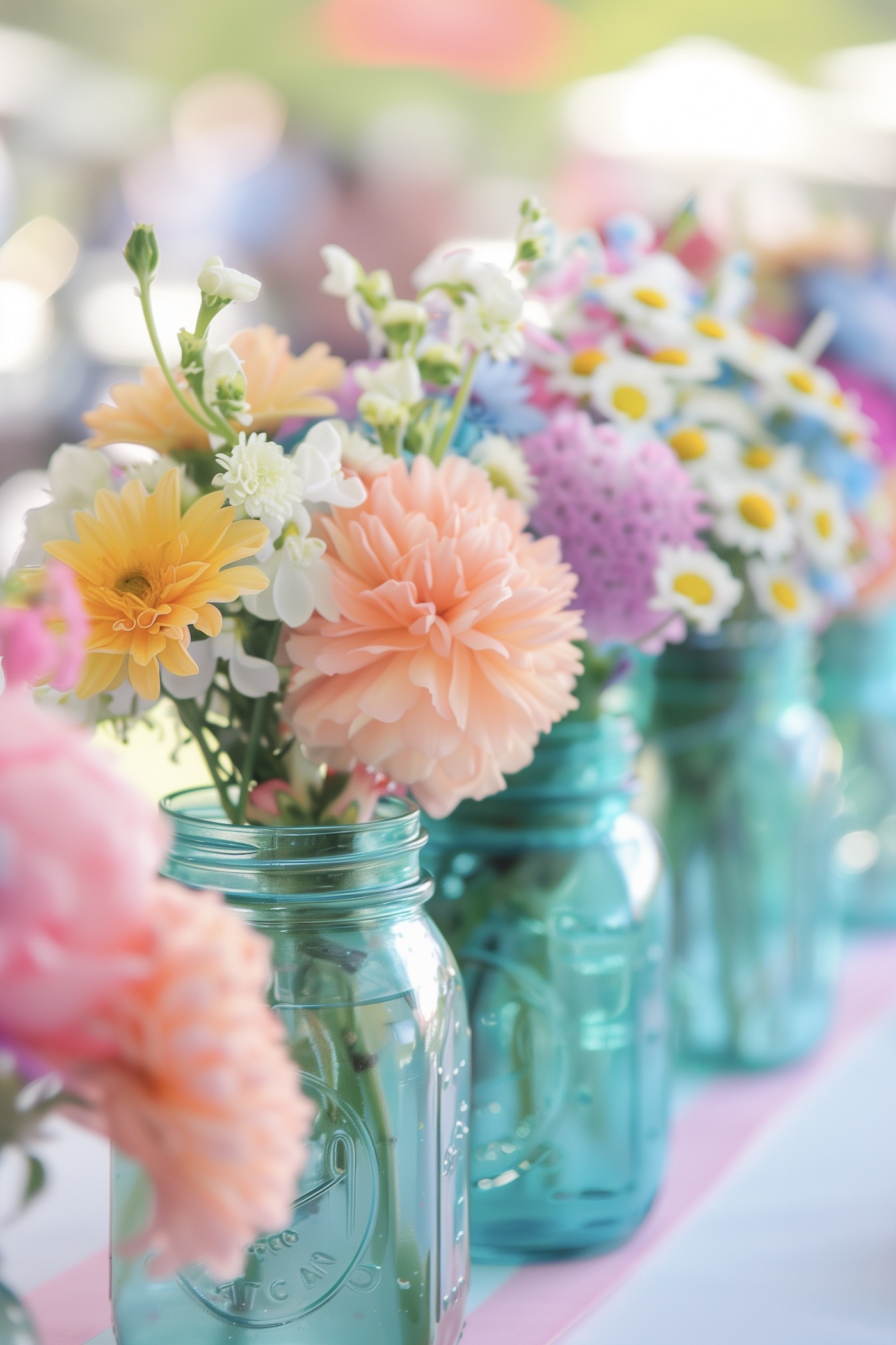 vase recyclage décoration champêtre mariage couleur pastel