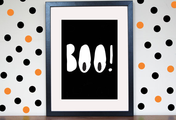 cadre affiche Halloween Etsy boo fantome.