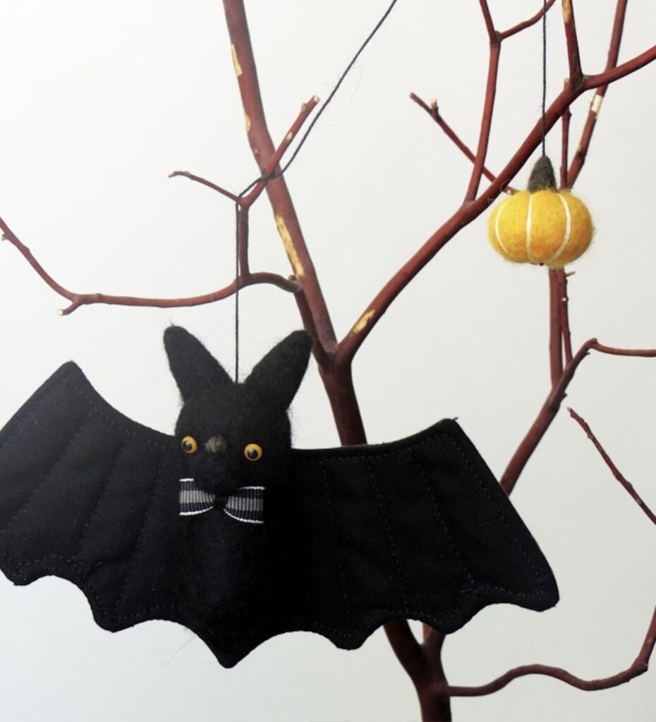 feutrine chauve-souris courge jaune déco Halloween