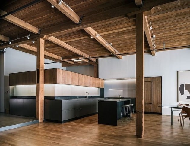 loft minimaliste cuisine ouverte