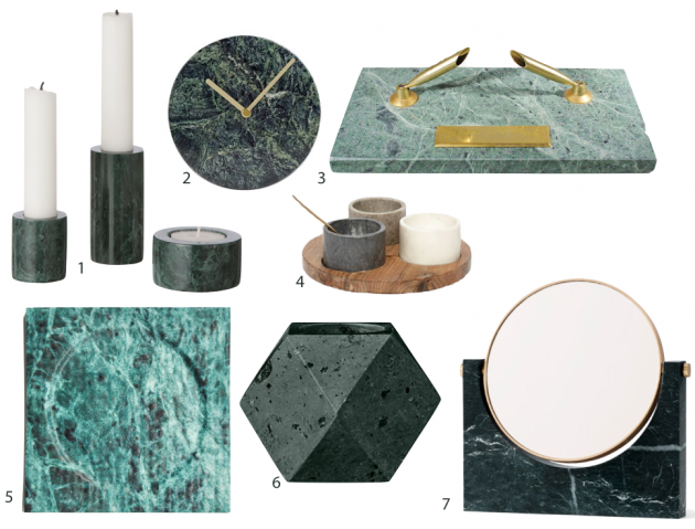 marbre vert accessoire deco decoration
