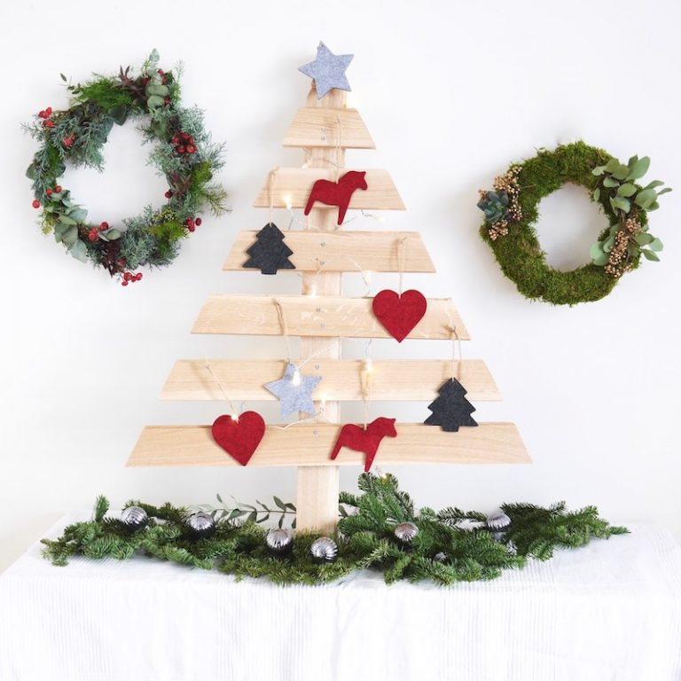 DIY sapin de Noël en bois parquet upcycling