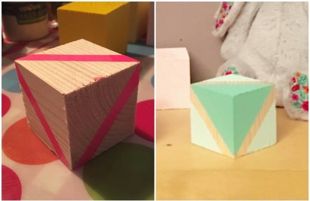 DIY cubes en bois tutoriel peinture
