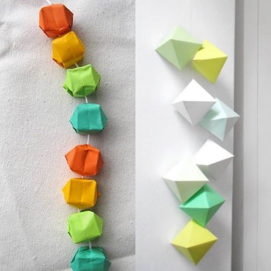 DIY guirlande origami losange