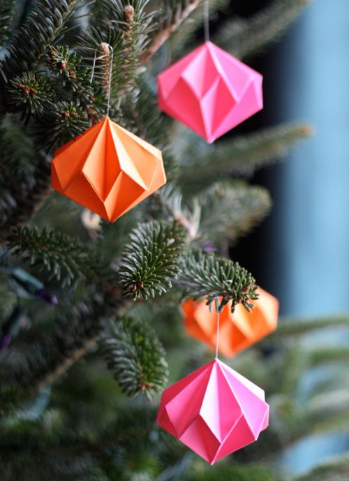 decoration sapin en origami