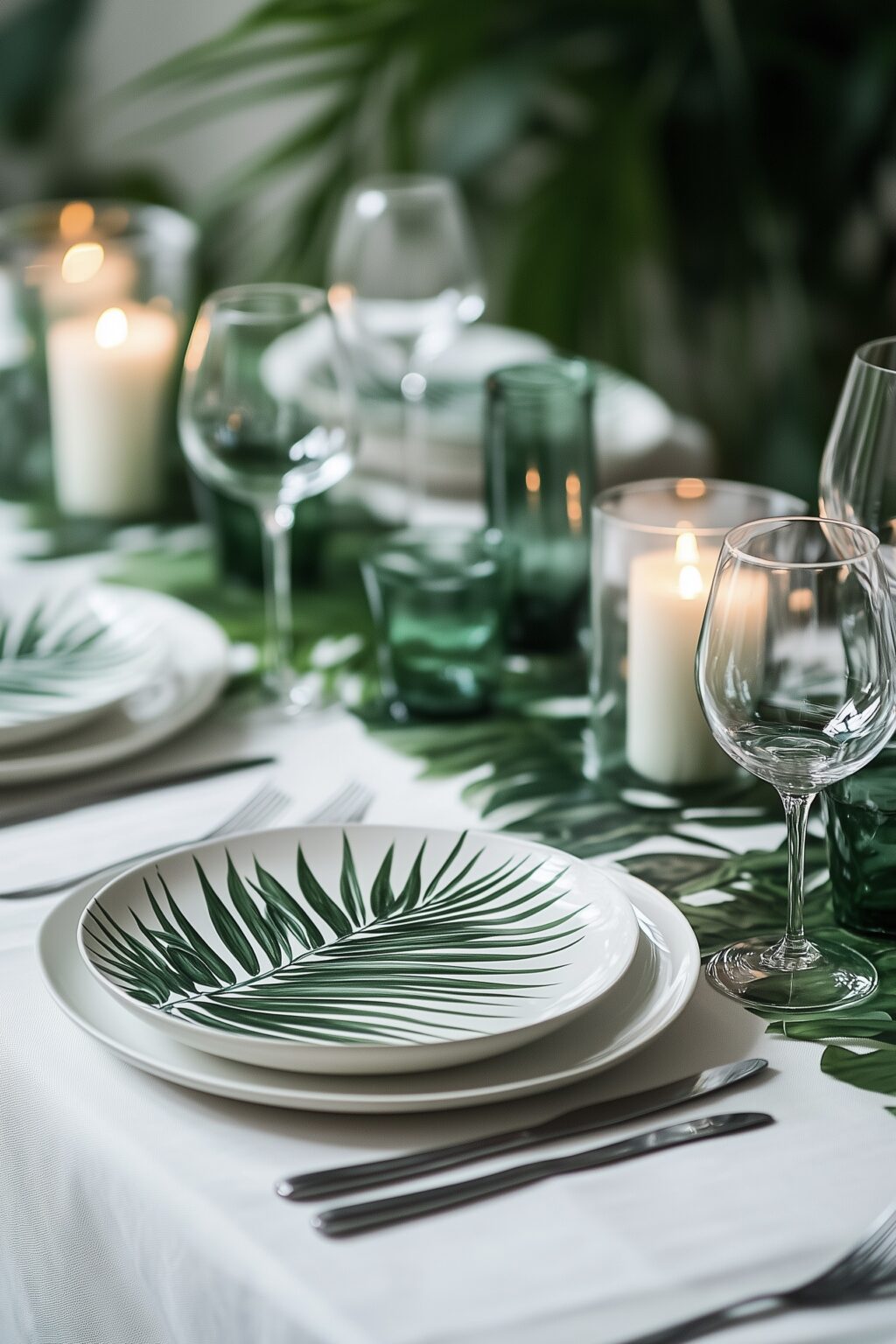 mariage décoration tendance jungle table
