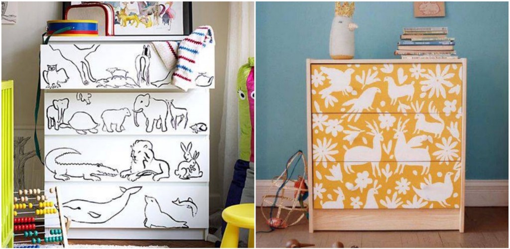 commode malm diy enfant pochoir