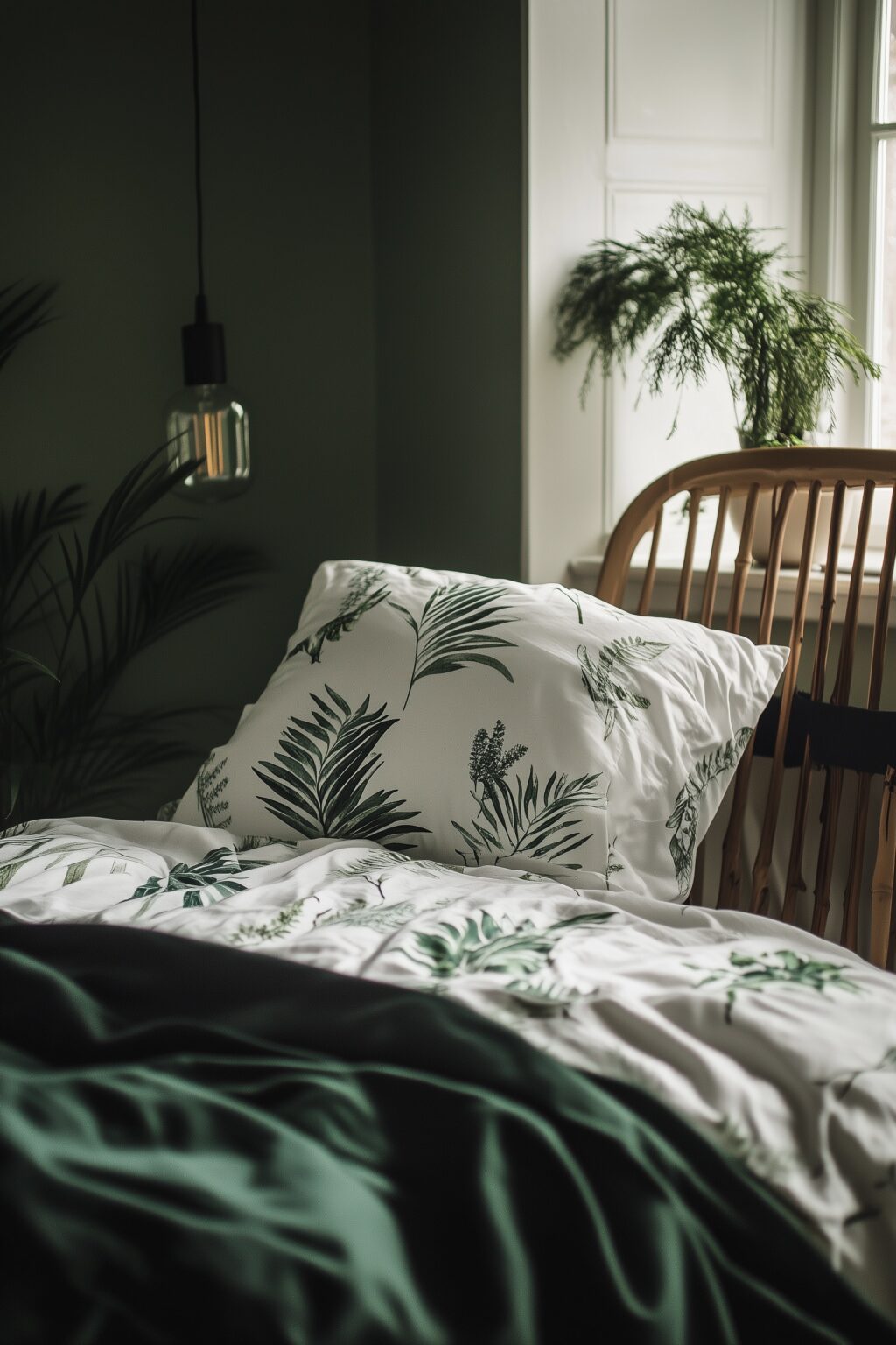 tendance jungle chambre décoration vert mur