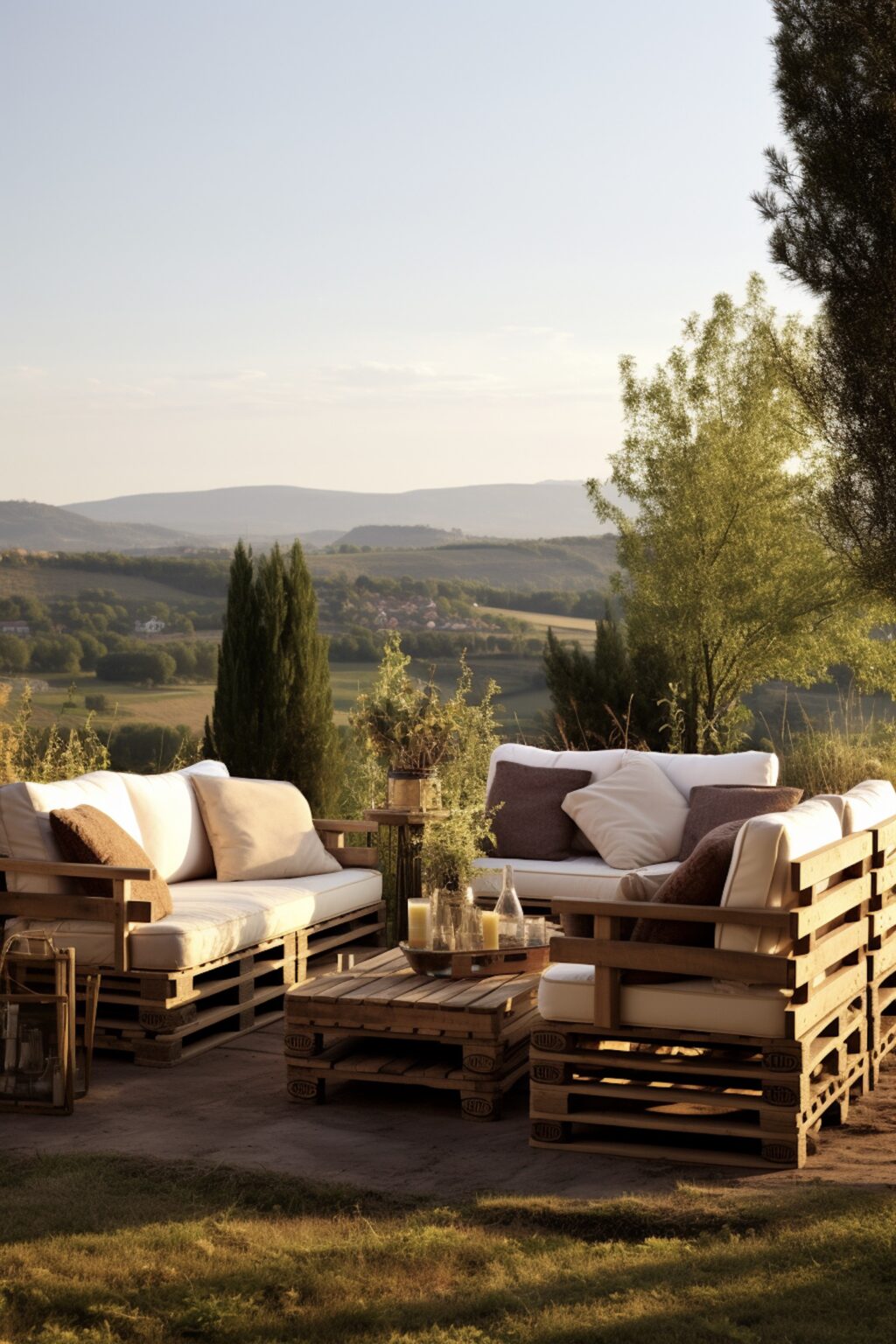 campagne Toscane jardin aménagé salon extérieur DIY