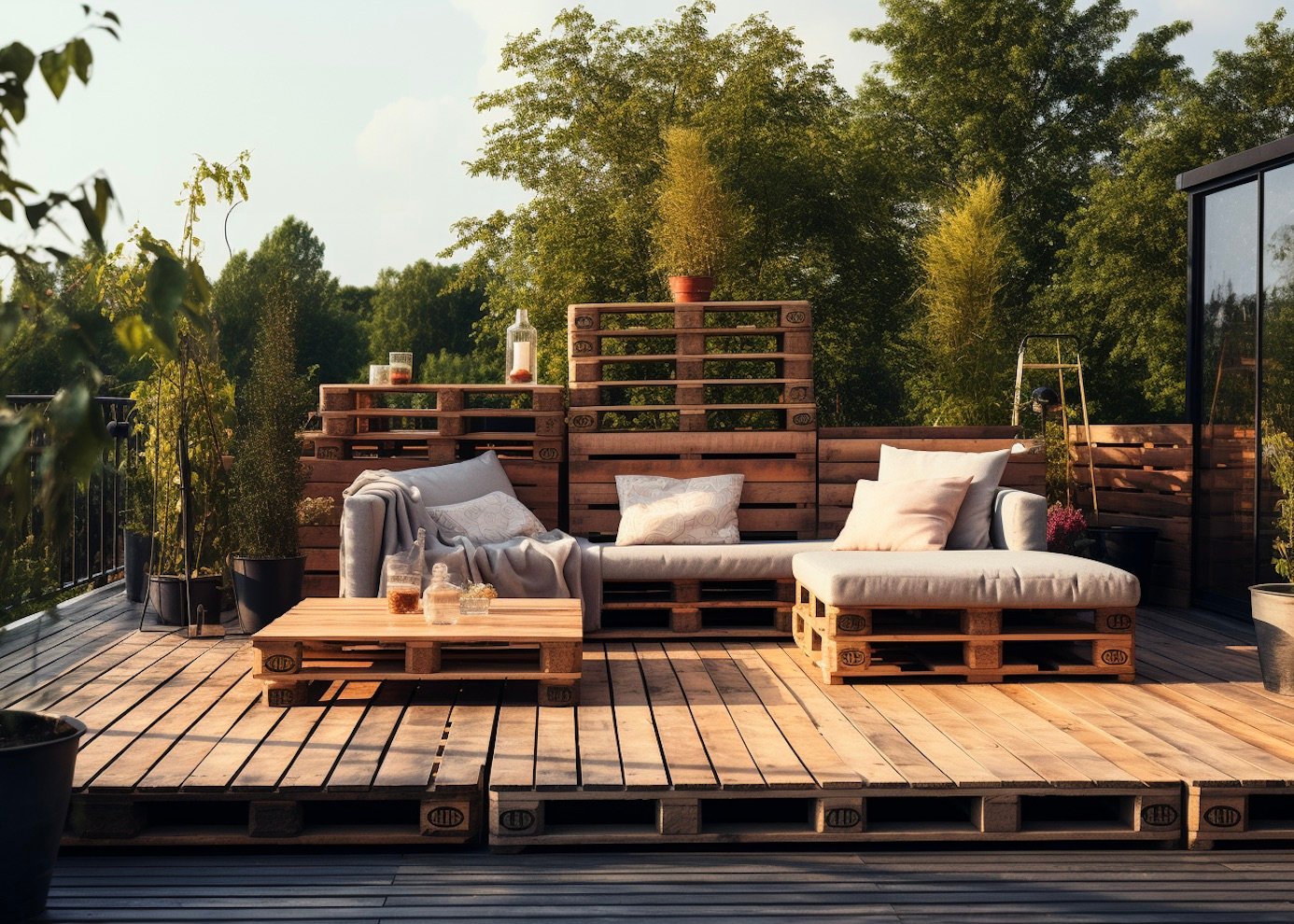 Idée meuble pour extérieur  Meubles de jardin en bois, Mobilier extérieur  en palettes, Canapé de palette en bois