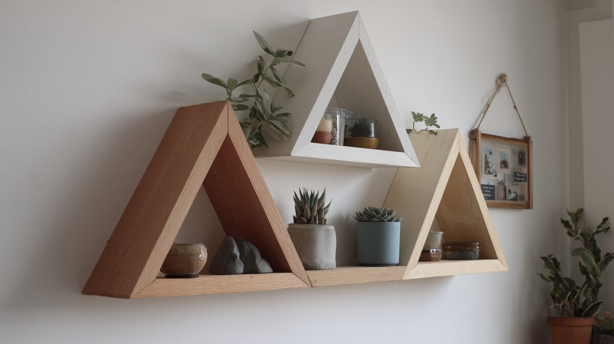 diy étagère triangle à fabriquer soi-même