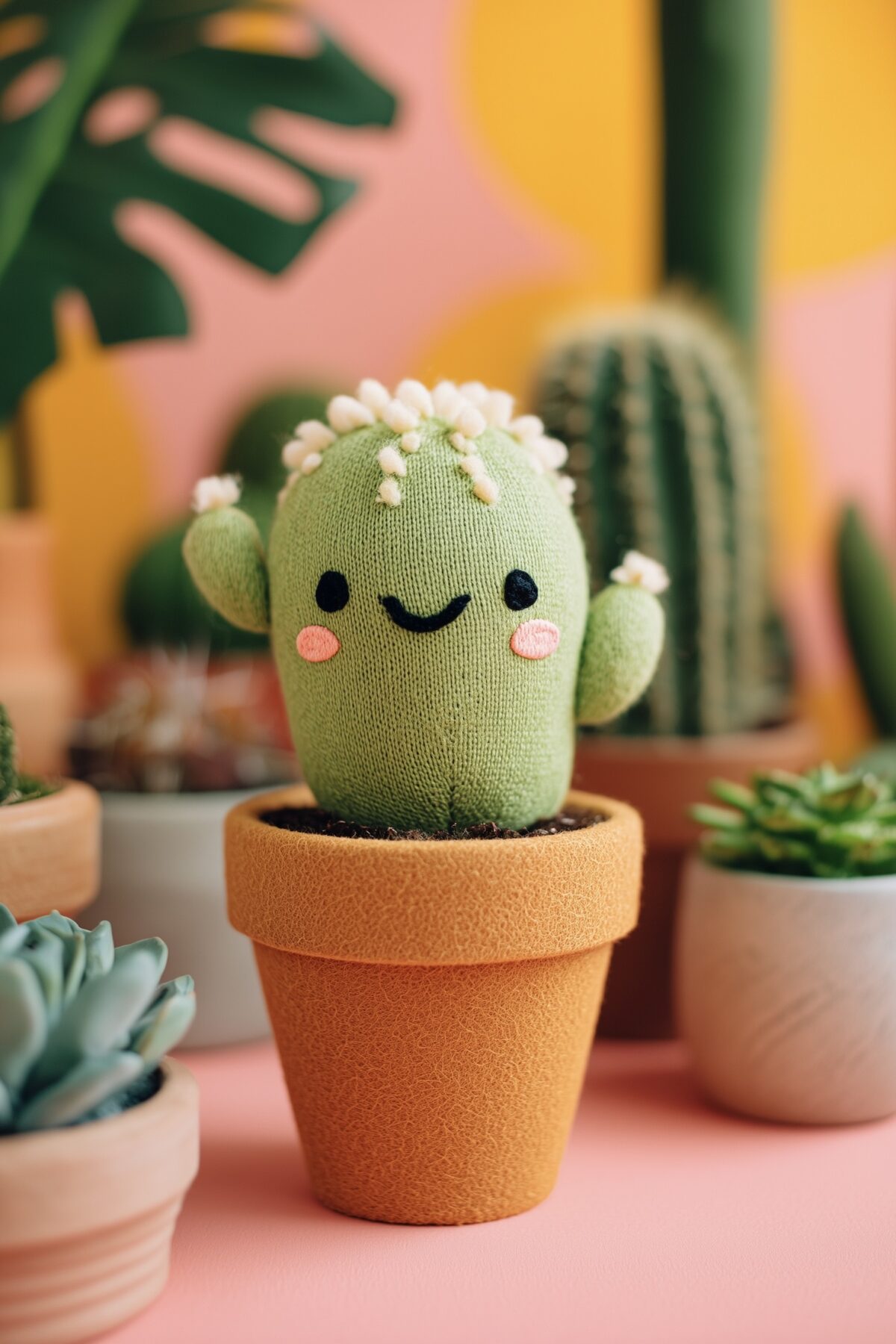 faux cactus tuto patron tissu feutrine