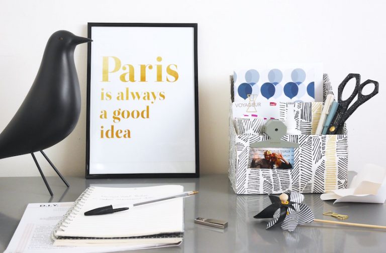 Semaine du papier peint DIY organiseur de bureau