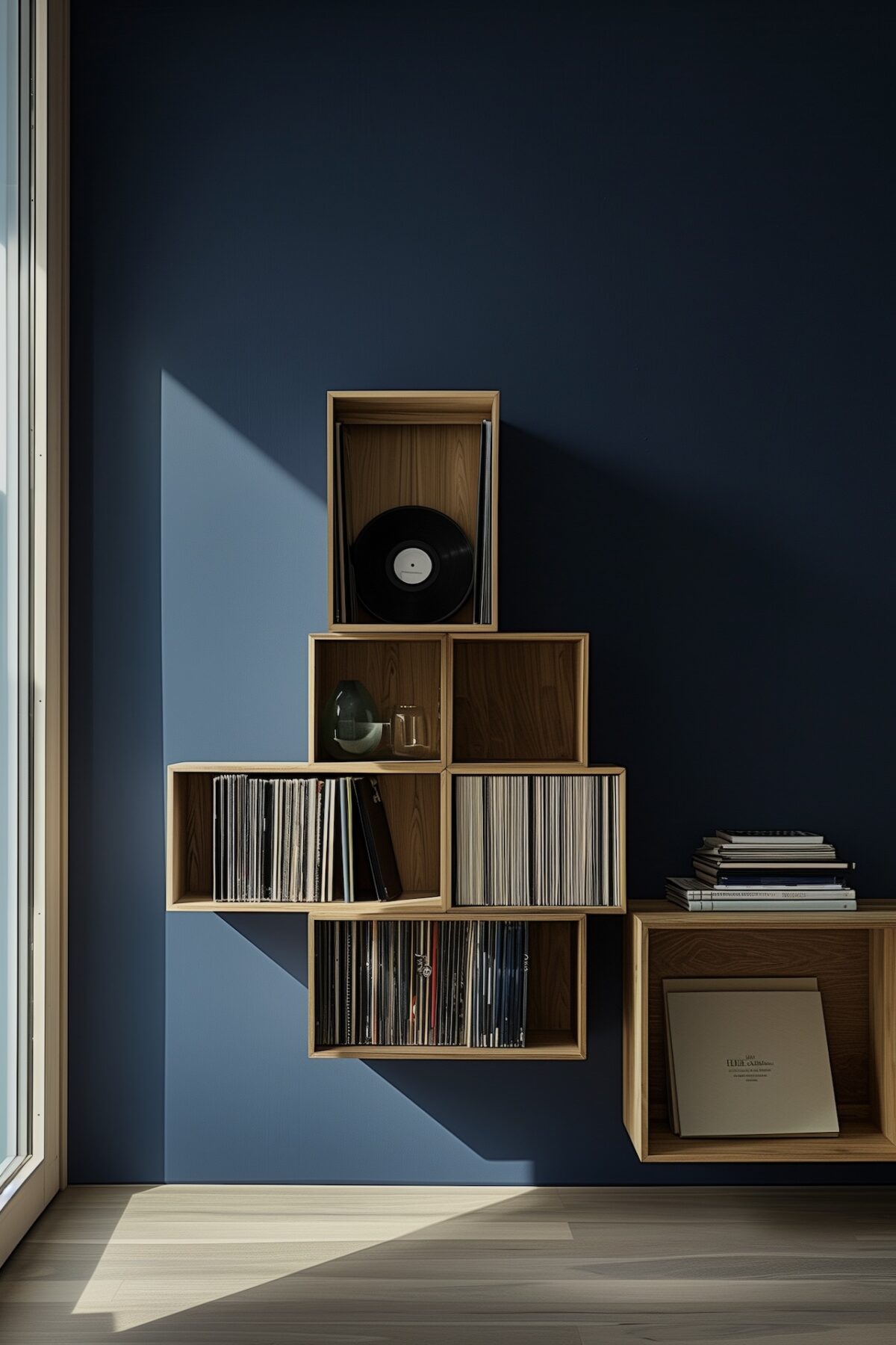cubit meuble vinyle mural bois rétro