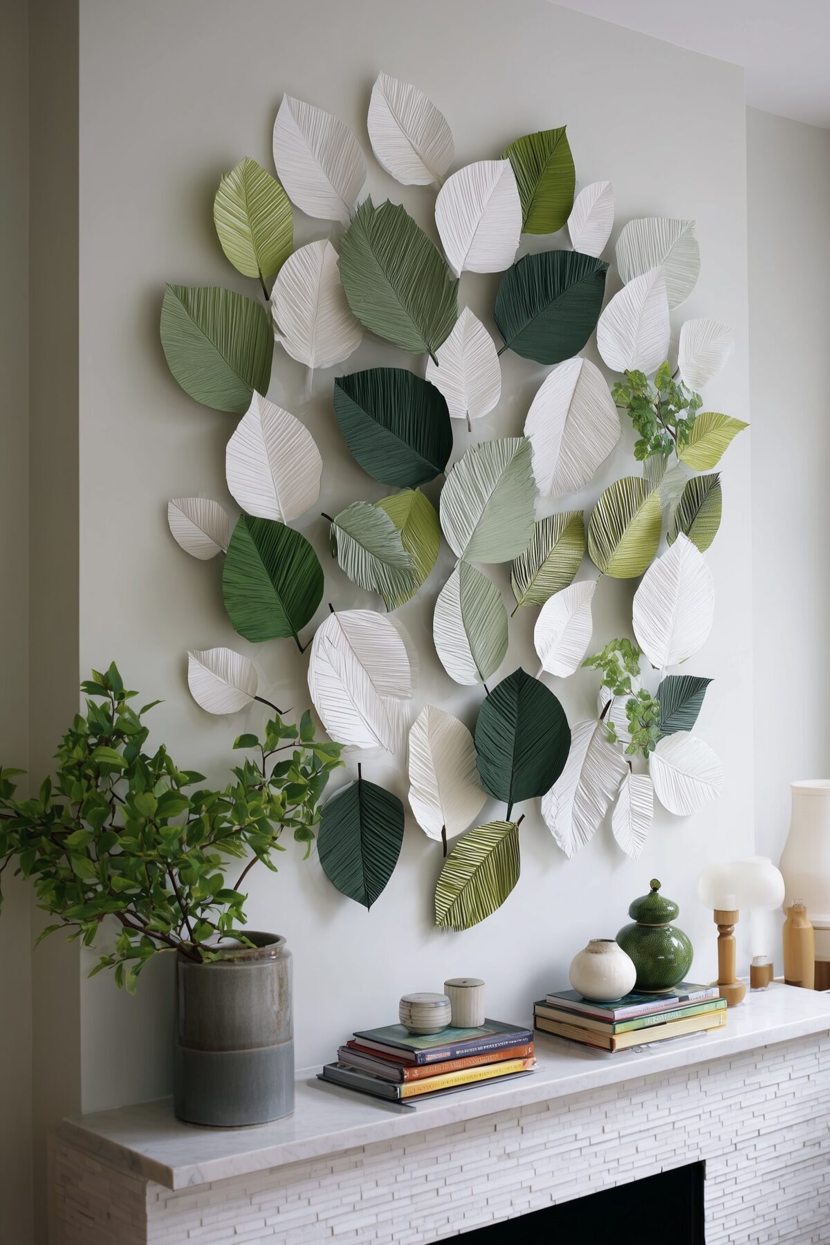 décoration murale déco nature diy feuilles papier