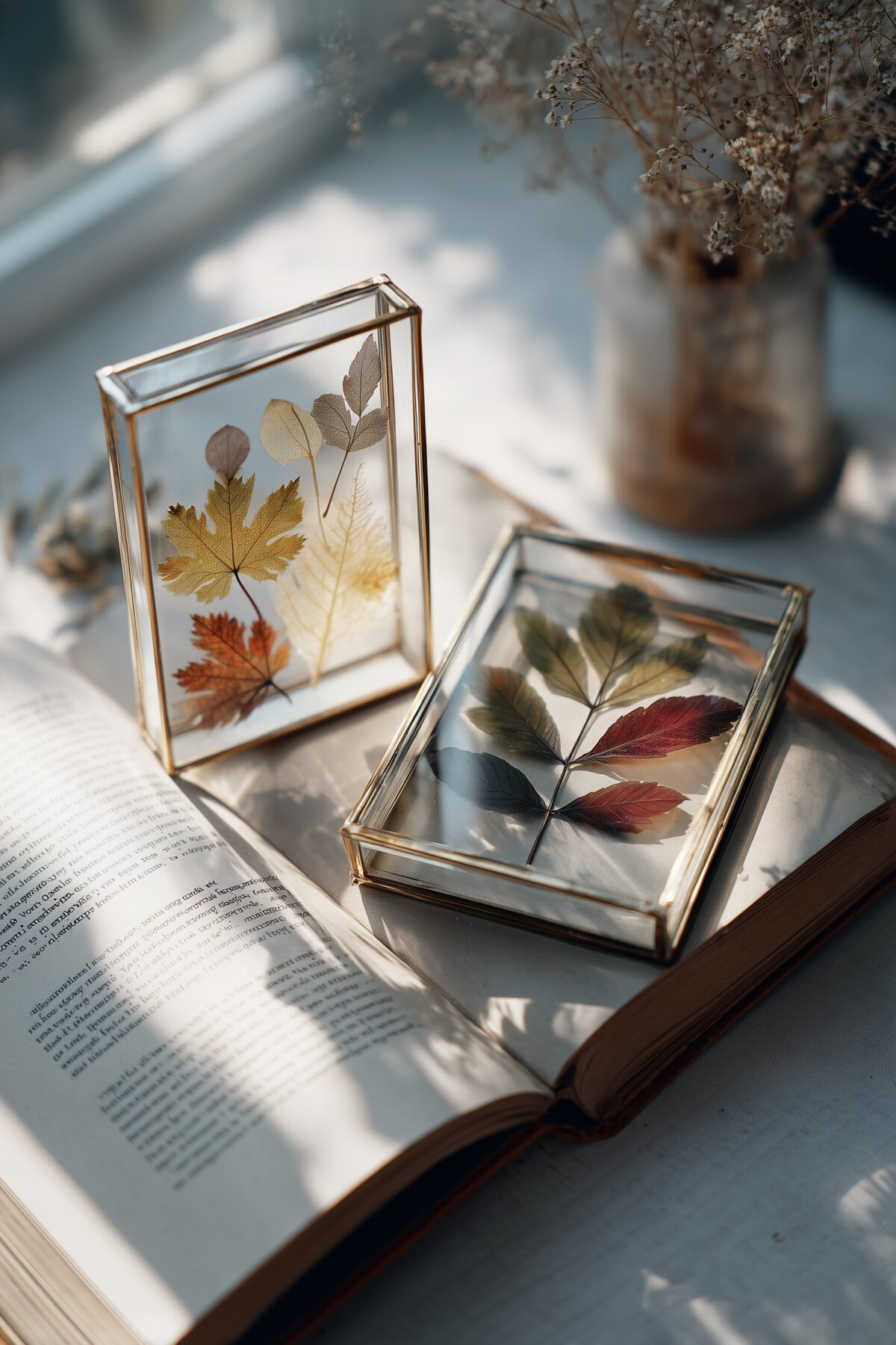 petits cadres transparents feuilles automne