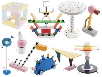 Lampe De Table Multicolore – Style Memphis / Milano, Hommage à Ettore Sottsass