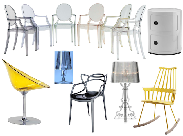 icone meuble plastique Kartell lampe fauteuil
